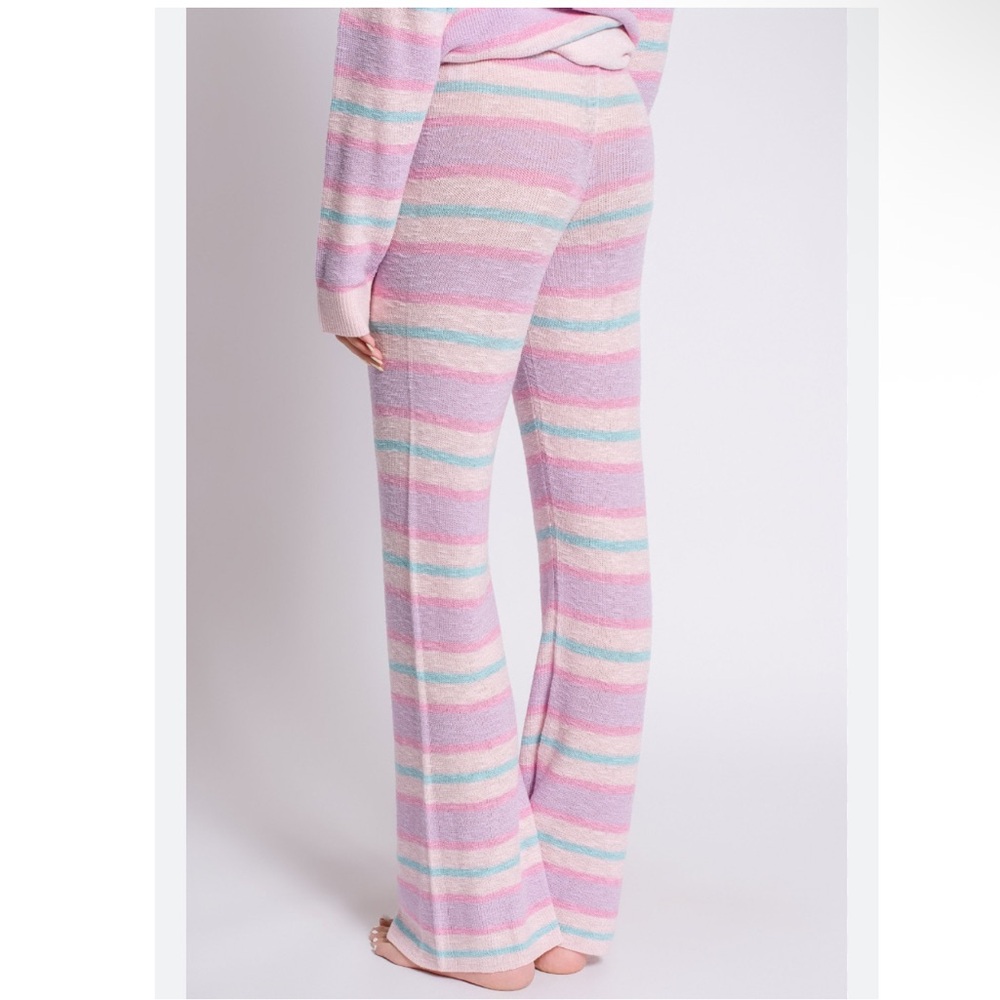 NEW Show Me Your Mumu Feel Good Pants in Cotton Candy Stripe Knit Pastel size XL - Picture 3 of 10